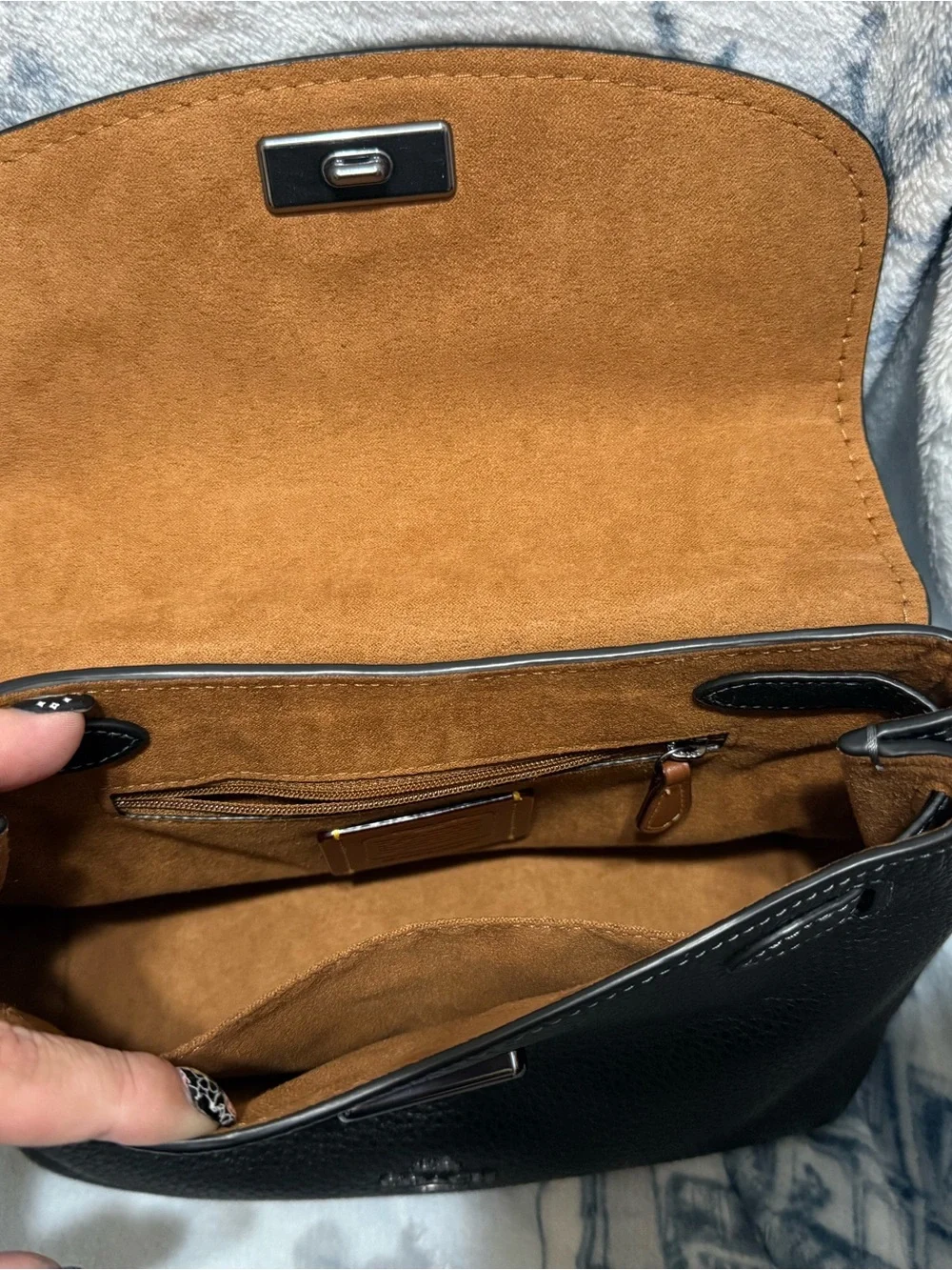Coach Black pebbled leather Emory